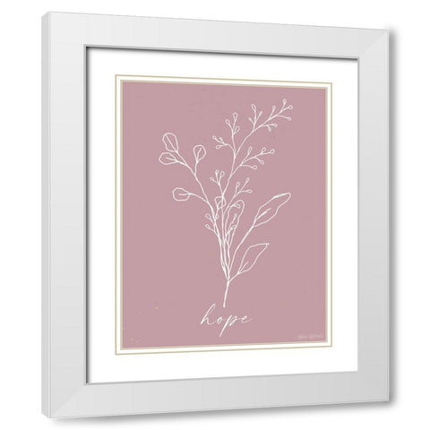 Hope White Modern Wood Framed Art Print with Double Matting by Wieners, Valerie