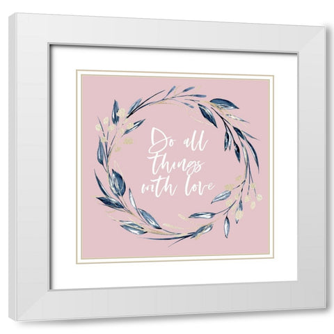 With Love White Modern Wood Framed Art Print with Double Matting by Wieners, Valerie