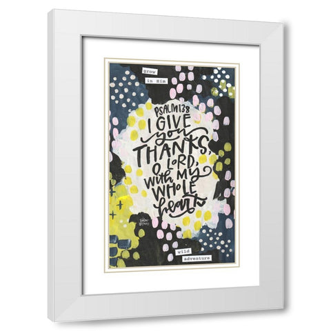 Give Thanks White Modern Wood Framed Art Print with Double Matting by Wieners, Valerie