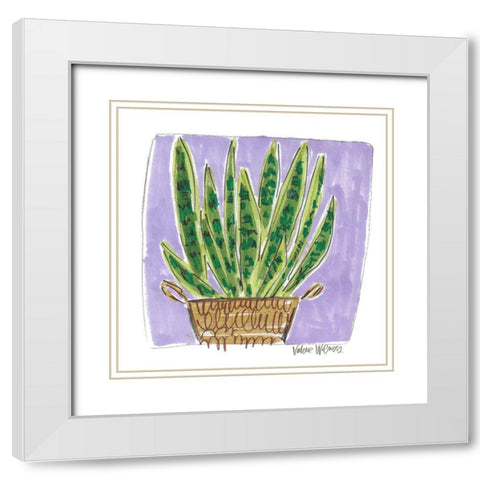 Snake Plant White Modern Wood Framed Art Print with Double Matting by Wieners, Valerie