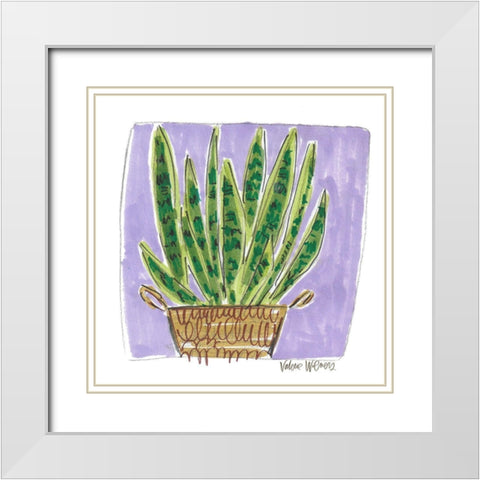 Snake Plant White Modern Wood Framed Art Print with Double Matting by Wieners, Valerie