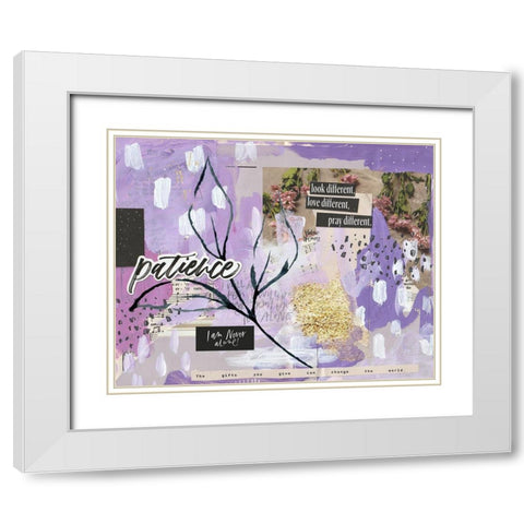 Patience White Modern Wood Framed Art Print with Double Matting by Wieners, Valerie