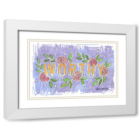 Worthy White Modern Wood Framed Art Print with Double Matting by Wieners, Valerie
