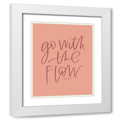 Go with the Flow White Modern Wood Framed Art Print with Double Matting by Wieners, Valerie