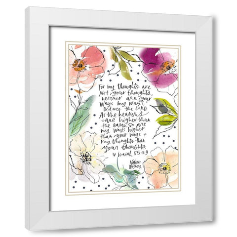 My Thoughts White Modern Wood Framed Art Print with Double Matting by Wieners, Valerie