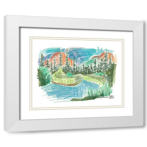 Mountain Landscape White Modern Wood Framed Art Print with Double Matting by Wieners, Valerie