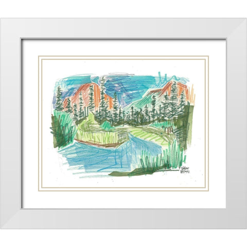 Mountain Landscape White Modern Wood Framed Art Print with Double Matting by Wieners, Valerie