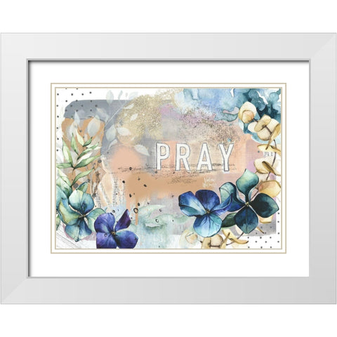 Pray White Modern Wood Framed Art Print with Double Matting by Wieners, Valerie