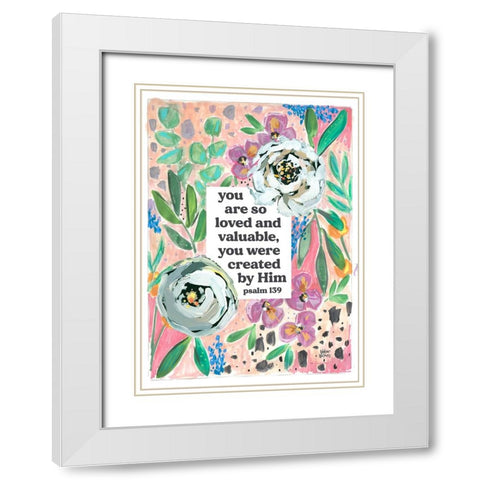 Psalm 139 White Modern Wood Framed Art Print with Double Matting by Wieners, Valerie