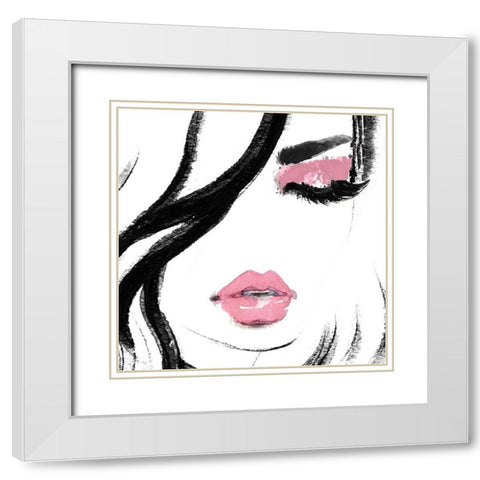 Face White Modern Wood Framed Art Print with Double Matting by Sommers, Mindy