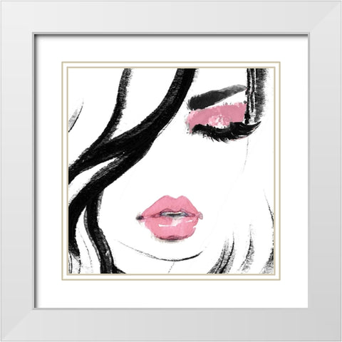 Face White Modern Wood Framed Art Print with Double Matting by Sommers, Mindy