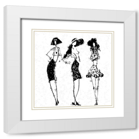 Trio White Modern Wood Framed Art Print with Double Matting by Sommers, Mindy