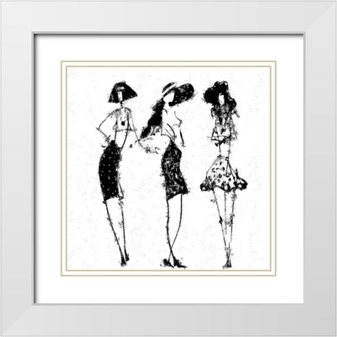 Trio White Modern Wood Framed Art Print with Double Matting by Sommers, Mindy