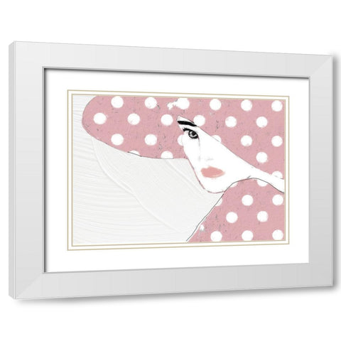 Lady with Hat White Modern Wood Framed Art Print with Double Matting by Sommers, Mindy
