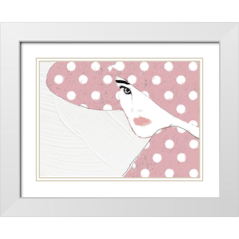 Lady with Hat White Modern Wood Framed Art Print with Double Matting by Sommers, Mindy
