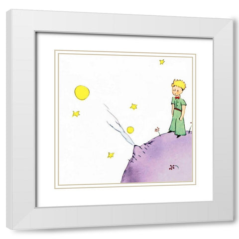 Petit Prince III White Modern Wood Framed Art Print with Double Matting by De Saint-Exupery, Antoine
