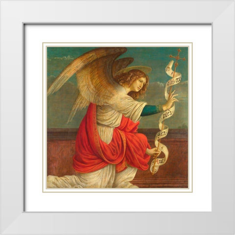 The Annunciation, The Angel Gabriel White Modern Wood Framed Art Print with Double Matting by Ferrari, Gaudenzio