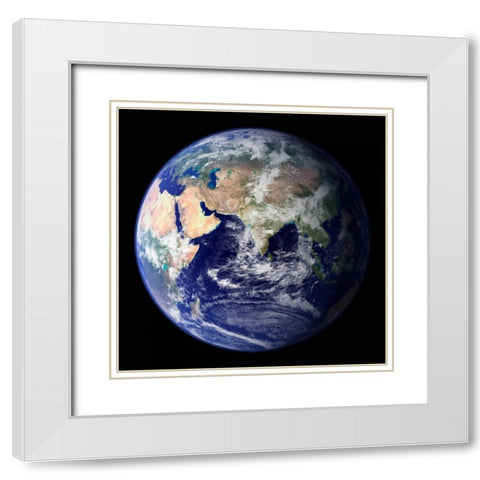 Earth View from Space (Asia) White Modern Wood Framed Art Print with Double Matting by Nasa