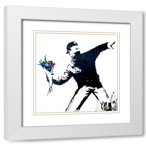 Bethlehem, Palestine (graffiti attributed to Banksy, detail) White Modern Wood Framed Art Print with Double Matting by Anonymous (attributed to Banksy)