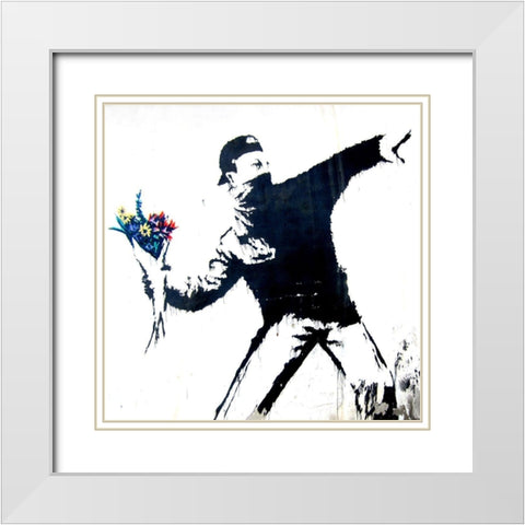 Bethlehem, Palestine (graffiti attributed to Banksy, detail) White Modern Wood Framed Art Print with Double Matting by Anonymous (attributed to Banksy)