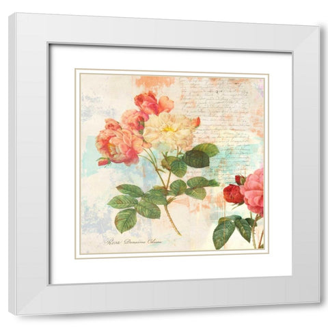Redoutes Roses 2.0 - I  White Modern Wood Framed Art Print with Double Matting by Chestier, Eric