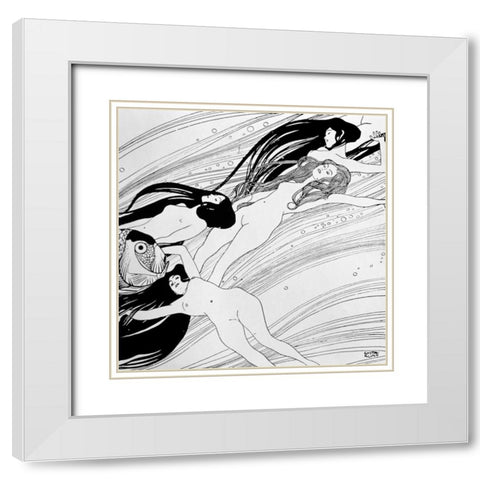 Untitled White Modern Wood Framed Art Print with Double Matting by Klimt, Gustav