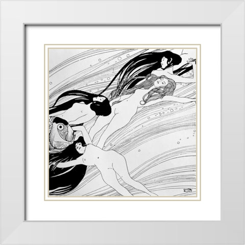Untitled White Modern Wood Framed Art Print with Double Matting by Klimt, Gustav