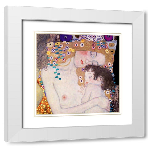 Le Tre eta della donna White Modern Wood Framed Art Print with Double Matting by Klimt, Gustav