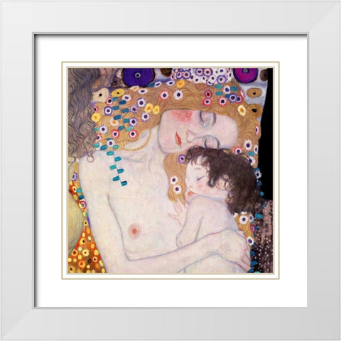 Le Tre eta della donna White Modern Wood Framed Art Print with Double Matting by Klimt, Gustav