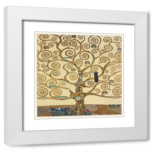 The Tree of Life II White Modern Wood Framed Art Print with Double Matting by Klimt, Gustav