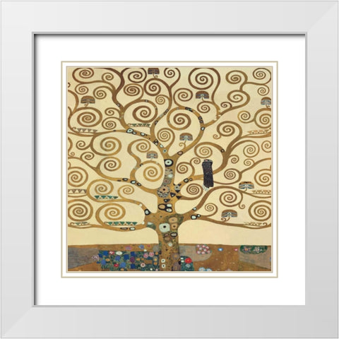The Tree of Life II White Modern Wood Framed Art Print with Double Matting by Klimt, Gustav