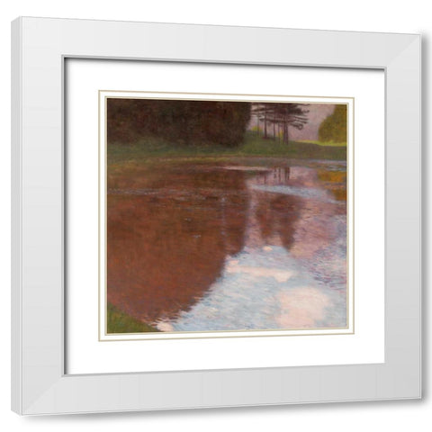 Tranquil pond near Salzburg White Modern Wood Framed Art Print with Double Matting by Klimt, Gustav