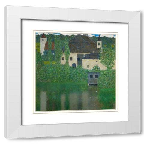 Schloss Kammer am Attersee White Modern Wood Framed Art Print with Double Matting by Klimt, Gustav