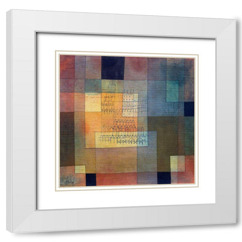 Polyphonic Architecture White Modern Wood Framed Art Print with Double Matting by Klee, Paul