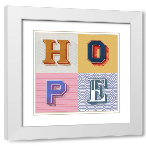 Hope White Modern Wood Framed Art Print with Double Matting by Steven, Hill