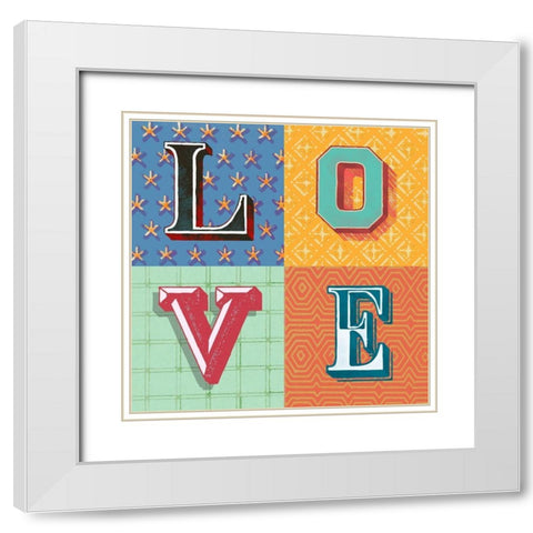 Love White Modern Wood Framed Art Print with Double Matting by Steven, Hill