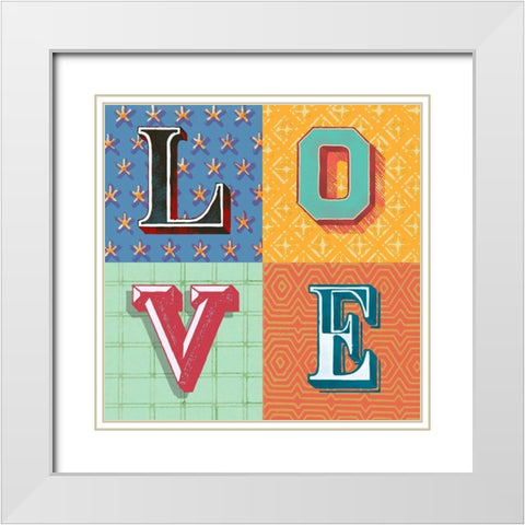 Love White Modern Wood Framed Art Print with Double Matting by Steven, Hill