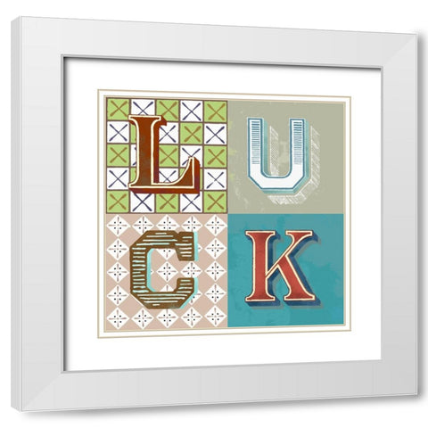 Luck White Modern Wood Framed Art Print with Double Matting by Steven, Hill