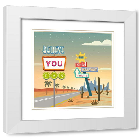 Believe you can...(detail II) White Modern Wood Framed Art Print with Double Matting by Steven, Hill