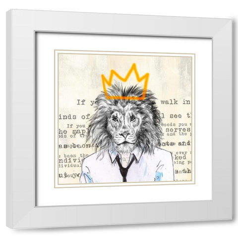 Bobo King White Modern Wood Framed Art Print with Double Matting by Matt, Spencer