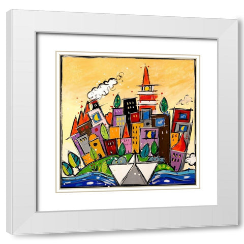 E arrivato un nuovo giorno White Modern Wood Framed Art Print with Double Matting by Wallas