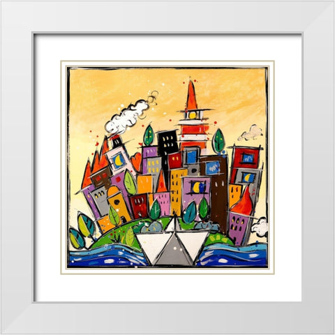 E arrivato un nuovo giorno White Modern Wood Framed Art Print with Double Matting by Wallas