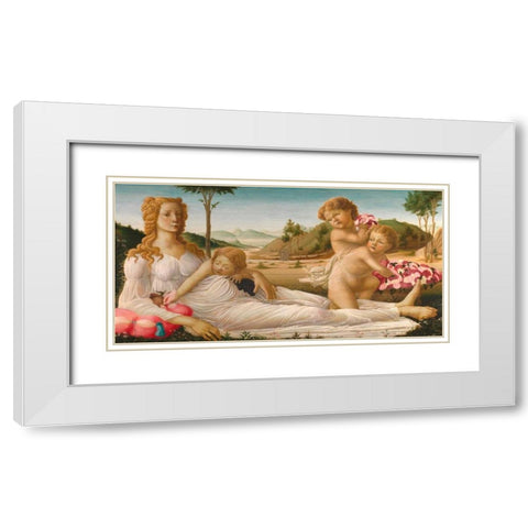 An Allegory White Modern Wood Framed Art Print with Double Matting by After Botticelli