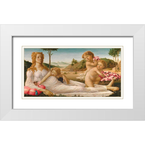 An Allegory White Modern Wood Framed Art Print with Double Matting by After Botticelli