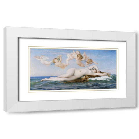 The Birth of Venus White Modern Wood Framed Art Print with Double Matting by Cabanel, Alexandre