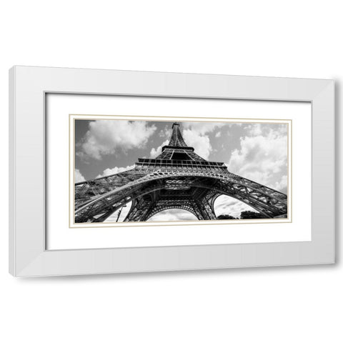 The Eiffel Tower in spring White Modern Wood Framed Art Print with Double Matting by Jonette, Elias