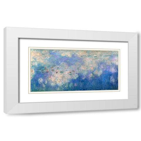 Detail of Waterlilies- The Clouds White Modern Wood Framed Art Print with Double Matting by Monet, Claude