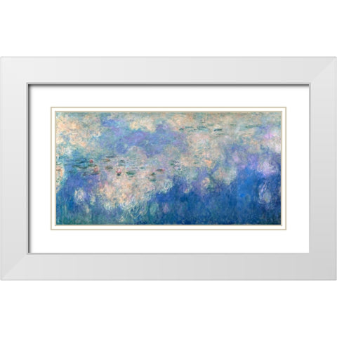 Detail of Waterlilies- The Clouds White Modern Wood Framed Art Print with Double Matting by Monet, Claude