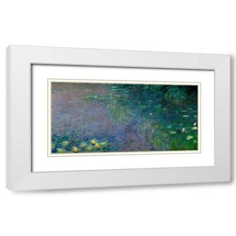Morning (detail II) White Modern Wood Framed Art Print with Double Matting by Monet, Claude