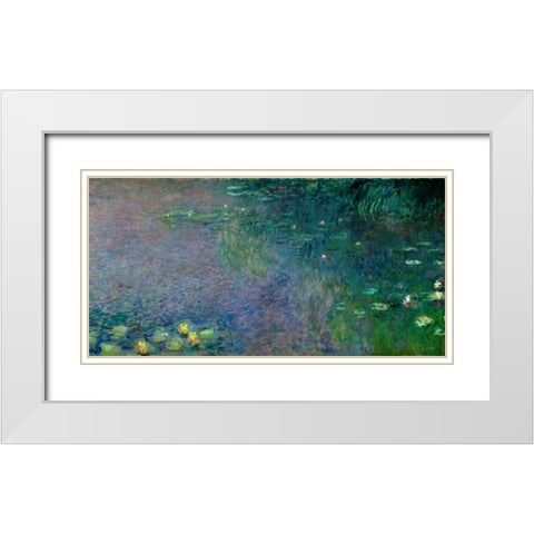 Morning (detail II) White Modern Wood Framed Art Print with Double Matting by Monet, Claude